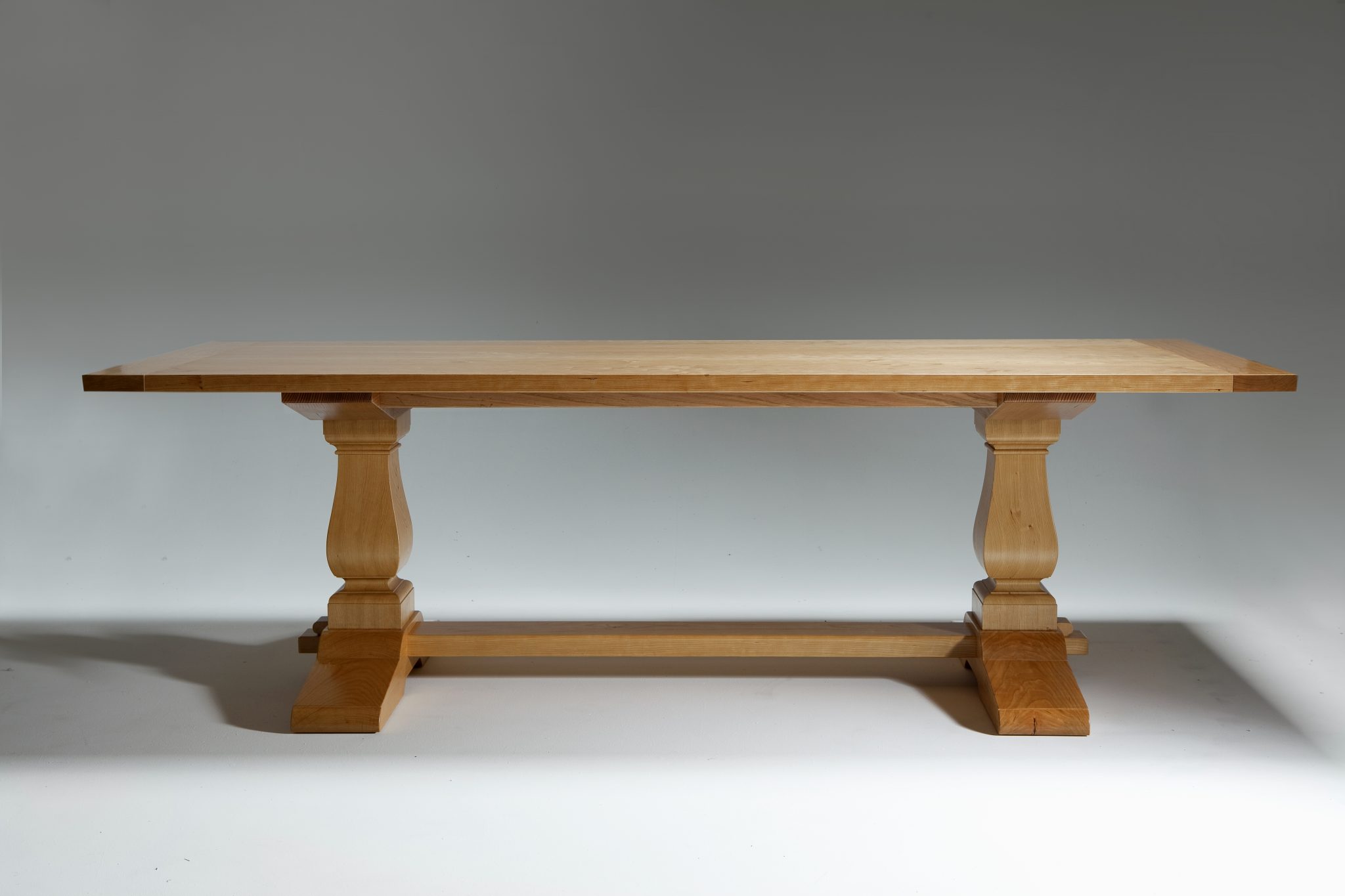 Cherry Trestle Table with Natural Finish